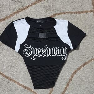 JULIA Black and White Graphic Women's Top